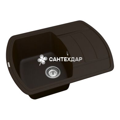 Мойка кварцевая Vankor Norton NMP 02.67 Chocolate + сифон