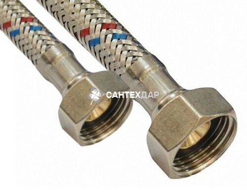 Подводка гибкая Gross для воды в нержавеющей оплетке 1/2" ВВ 1,5 м