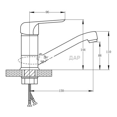 Смеситель для кухни Potato P45207-2-35 на гайке