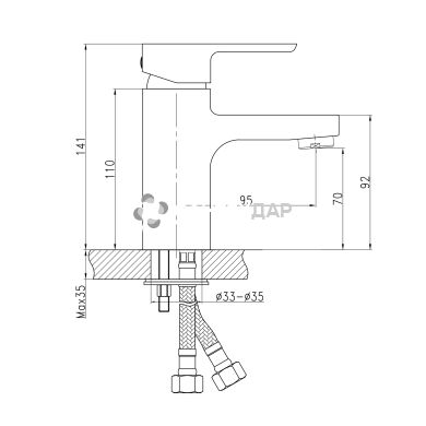 Смеситель для умывальника Q-Tap Eco CRM 001