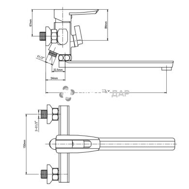 Смеситель для ванной GF Italy 09-005AN-35 New CRM