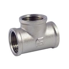 Тройник латунный АБ 3/4 ВВВ никель