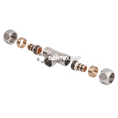 Тройник металлопластиковый обжимной Іcma 16х3/4х16 НР №537