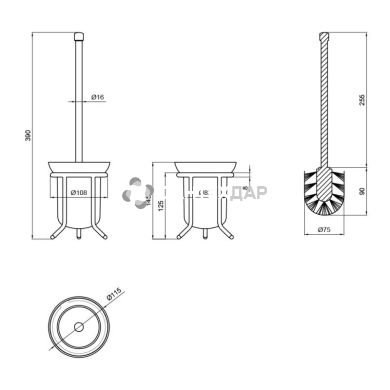 Ершик для унитаза Lidz (CRG)-121.05.04