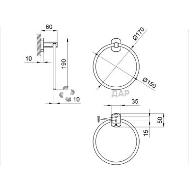 Кольцо для полотенца QT Liberty ANT 1160