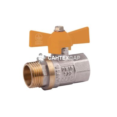 Кран шаровый для газа Valve 3/4" НВ бабочка