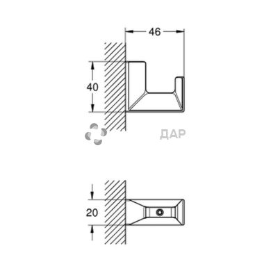 Крючок Grohe Selection Cube 40782000