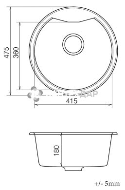 Мойка кварцевая Vankor Vena VMR 01.48 White stone + сифон