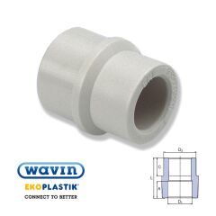 Муфта переходная ППР Wavin Ekoplastik 90*75 мм ВН