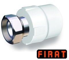 Муфта с накидной гайкой ППР Firat 20х1/2 белая