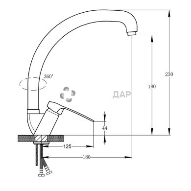 Смеситель для кухни Potato P4104-40 U