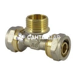 Тройник металлопластиковый обжимной АБ 16х1/2"х16 НР