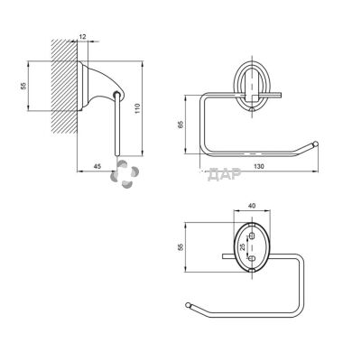 Тримач для туалетного паперу Lidz (CRM) -113.03.03