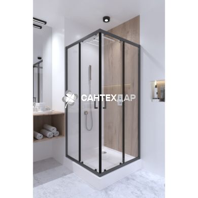 Душова кабіна Q-tap TAURUS BLA1099SC6 квадрат 90x90 розсувні без піддона