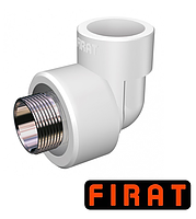 Колено ППР Firat 20х3/4 НР белое