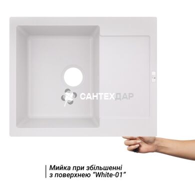 Мийка кухонна Lidz 625x500/200 WHI-01