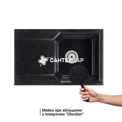 Мийка кухонна Qtap MS 7849 Obsidian