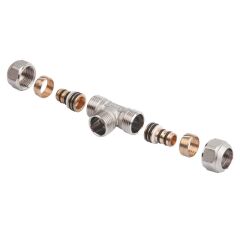 Тройник металлопластиковый обжимной Іcma 20х1/2х20 НР №547