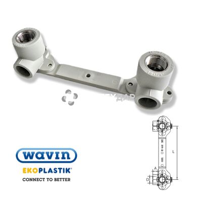 Комплект для смесителя настенный ППР Wavin Ekoplastik 20*1/2 ВР