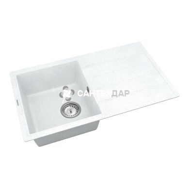 Мойка кварцевая Vankor Easy EMP 02.76 White stone + сифон