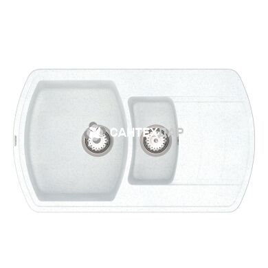 Мийка кварцева Vankor Norton NMP 04.86 White stone + сифон