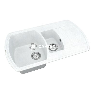 Мийка кварцева Vankor Norton NMP 04.86 White stone + сифон