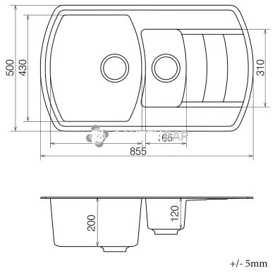 Мийка кварцева Vankor Norton NMP 04.86 White stone + сифон