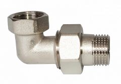 Сгон с американкой латунный Gross 3/4 ВН угловой никель