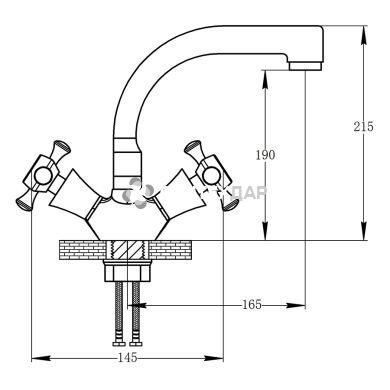 Смеситель для кухни буксовый Potato P6964 на гайке