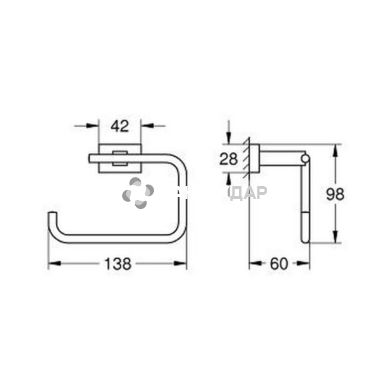 Тримач для туалетного паперу Grohe Essentials Cube 40507001