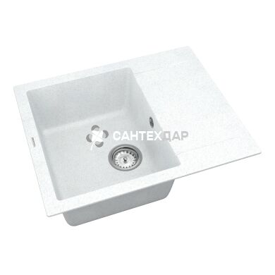 Мийка кварцева Vankor Orman OMP 02.61 White stone + сифон