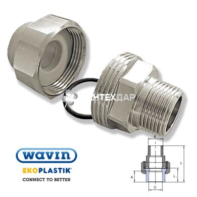 Переход с резьбовым соединением ППР Wavin Ekoplastik 25*1/2 НР