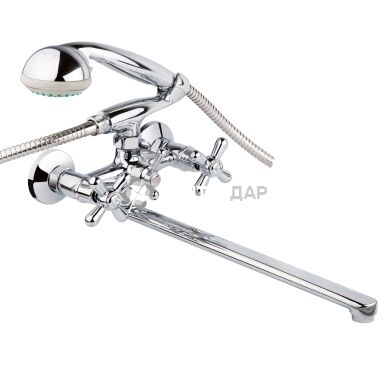 Смеситель для ванной буксовый Q-Tap Dominox CRM 143 керамика