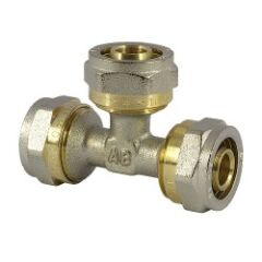 Тройник металлопластиковый обжимной АБ 20х16х20 мм