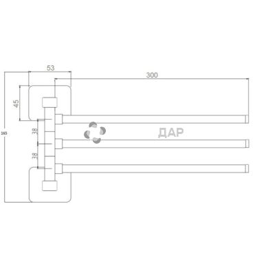 Держатель полотенец GF Italy 2613 тройной поворотный венге