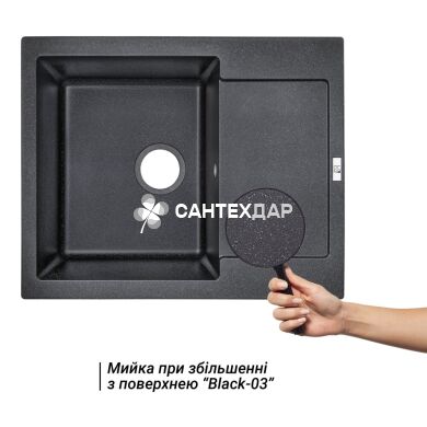 Мийка кухонна Lidz 625x500/200 BLA-03