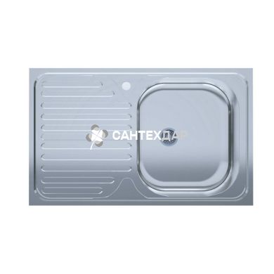 Кухонна мийка UA 50х80 Polish 0.4 мм нержавійка права