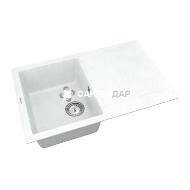 Мойка кварцевая Vankor Orman OMP 02.78 White stone + сифон