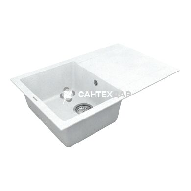 Мойка кварцевая Vankor Orman OMP 02.78 White stone + сифон
