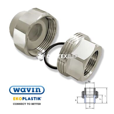 Переход с резьбовым соединением ППР Wavin Ekoplastik 25*1/2 ВР
