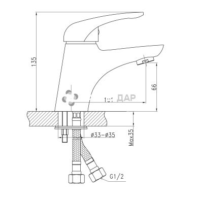 Смеситель для умывальника Q-Tap Eventi CRM 001