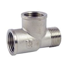Тройник латунный АБ 1/2 ВВН никель