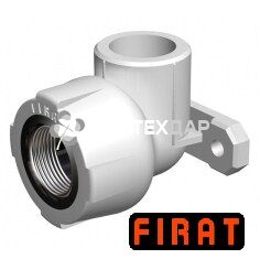 Колено настенное ППР Firat 25х1/2 ВР белое