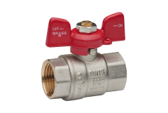 Кран шаровой Brass 20 мм 3/4" ВВ PN40 бабочка