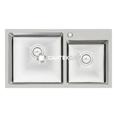 Мийка кухонна з нержавіючої сталі Qtap S7843 2.7/1.0 мм