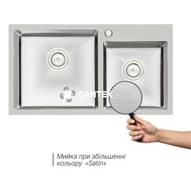Мийка кухонна з нержавіючої сталі Qtap S7843 2.7/1.0 мм