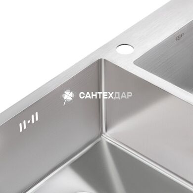 Мийка кухонна з нержавіючої сталі Qtap S7843 2.7/1.0 мм