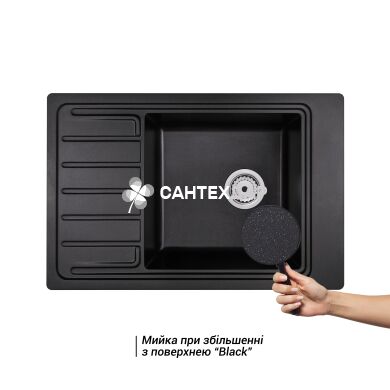 Мойка кухонная Qtap CS 7751 Black