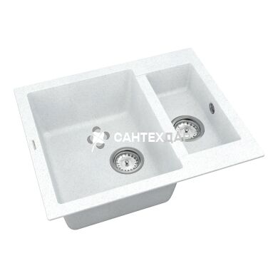 Мойка кварцевая Vankor Orman OMP 03.61 White stone + сифон