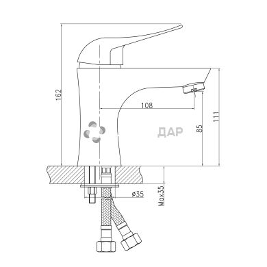 Смеситель для умывальника Q-Tap Integra CRM 001
